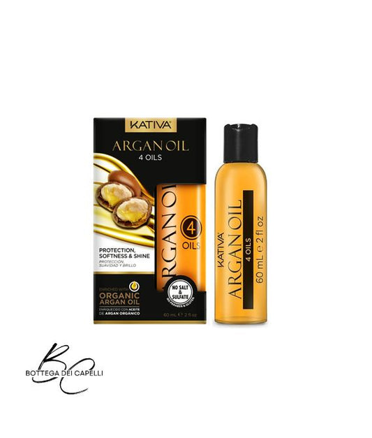 Kativa Arganoil 4 Oils flacone 60 ml elisir quattro oli con argan