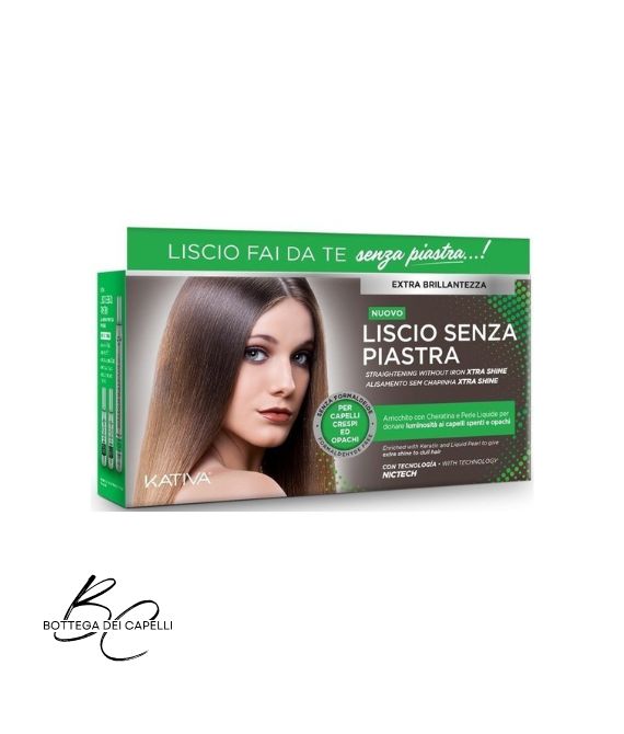 Kativa Liscio Senza Piastra Extra Brillantezza kit shampoo balsamo maschera