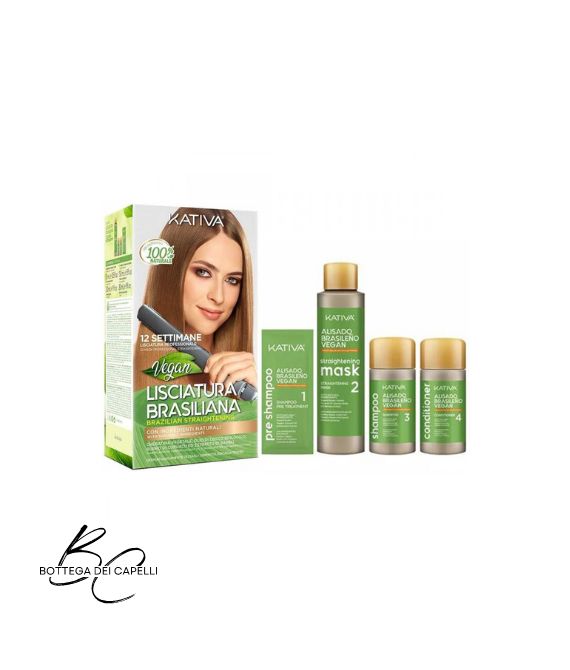 Kativa Vegan Stiratura Brasiliana kit trattamento lisciante casalingo